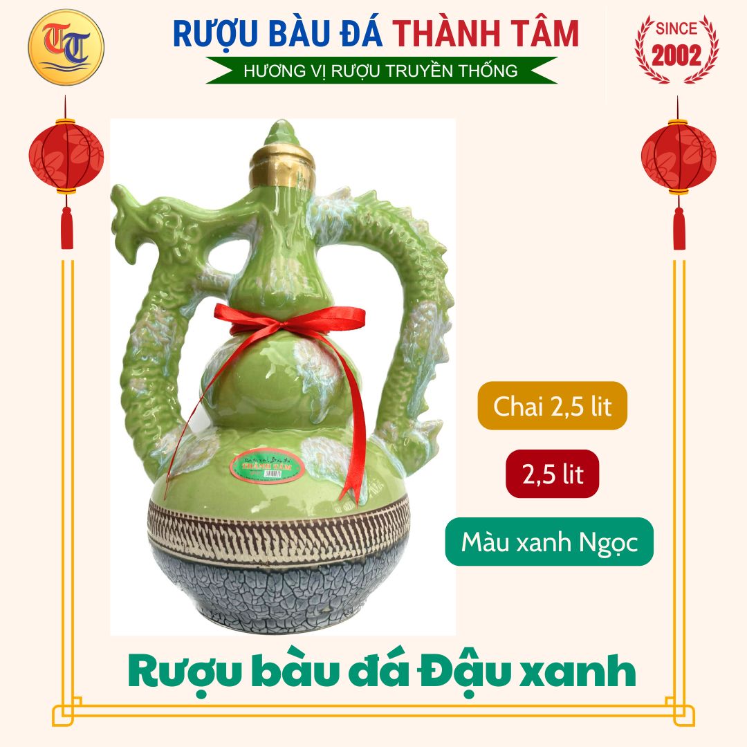 Ruou bau da Chai 2,5 lit- Mau xanh ngoc