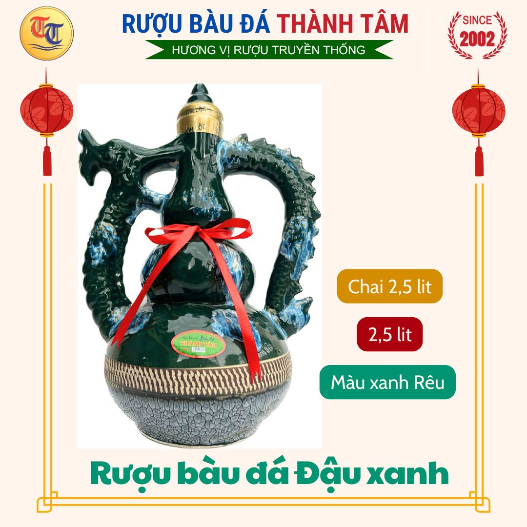 Ruou bau da Chai 2,5 lit- Mau xanh reu