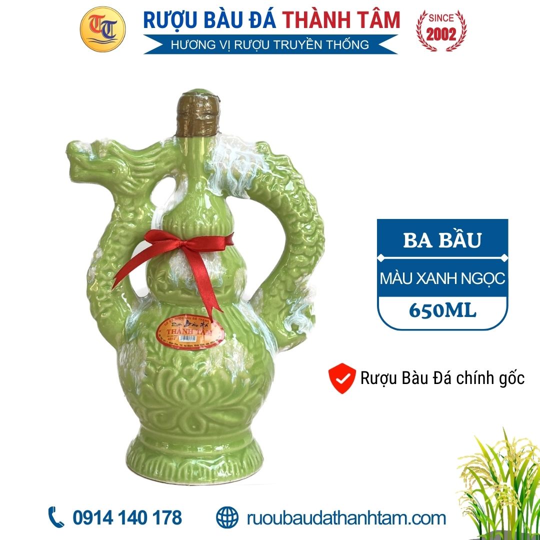 Ruou bau da Ba bau 650ml- Mau xanh ngoc