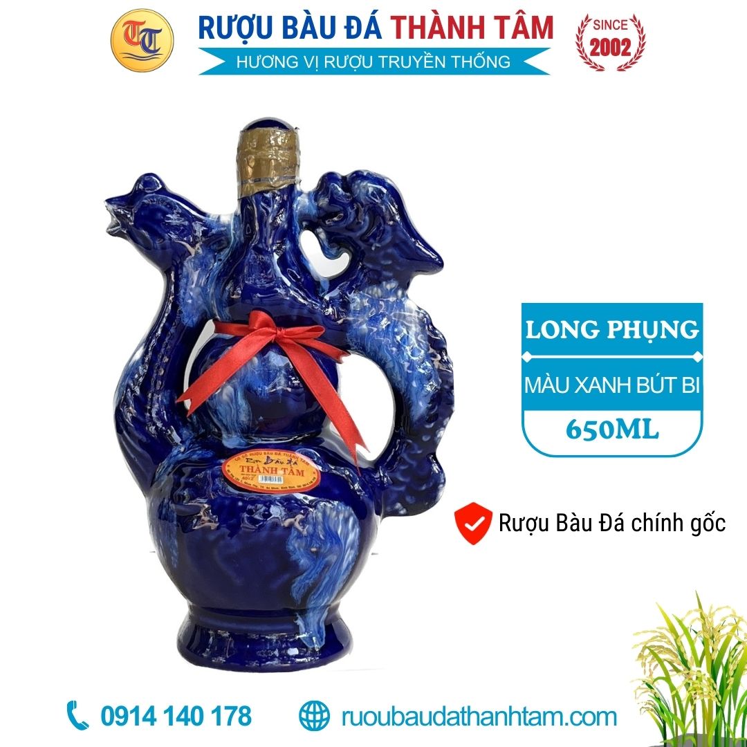Ruou bau da Long phung 650ml- Mau xanh but bi