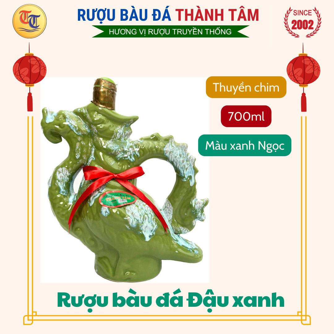 Ruou bau da Thuyen chim 700ml- Mau xanh ngoc