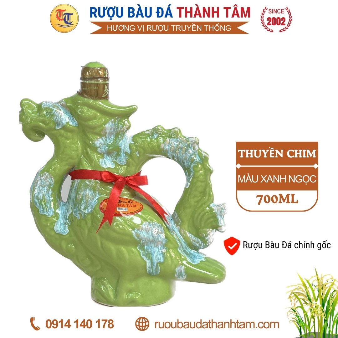 Ruou bau da Thuyen chim 700ml- Mau xanh ngoc