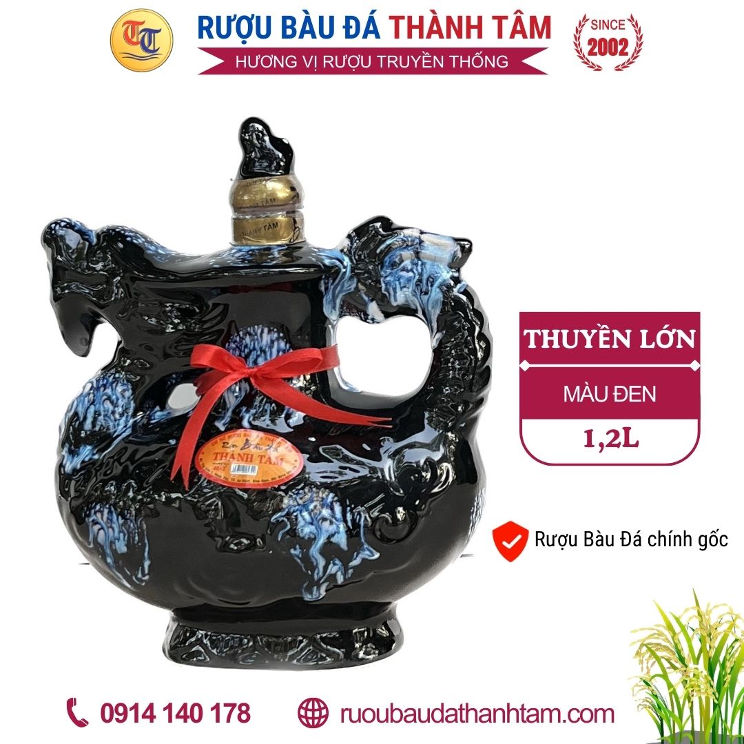 Ruou bau da Thuyen lon 1,2l - Mau den